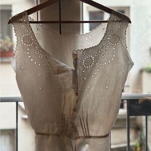 Vintage French Cotton Lace Blouse